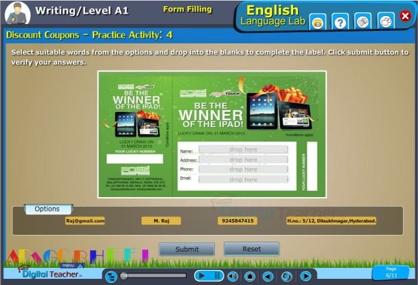 Writing level activity a1 practicing form filling practical activity 1